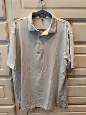 Peter Millar Light Gray Short-Sleeve Performance Polo